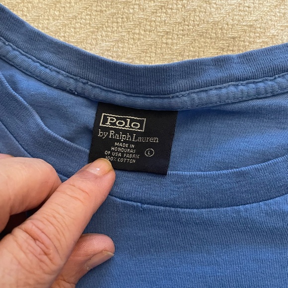 Men’s Polo T-Shirt. Color is Blue. Size Large - Picture 4 of 4